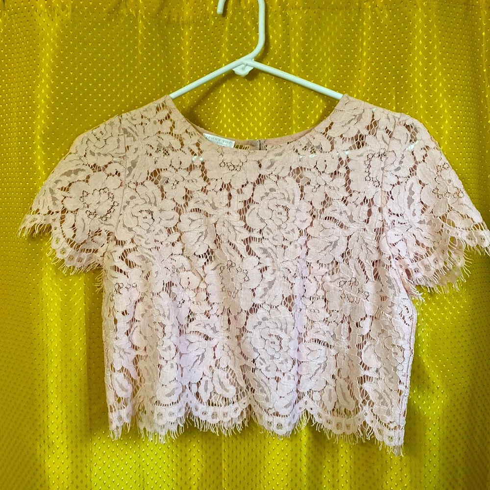 Jenny Yoo Collection Lacy crop top